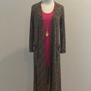 NWOT LuLaRoe Grey Floral Sarah